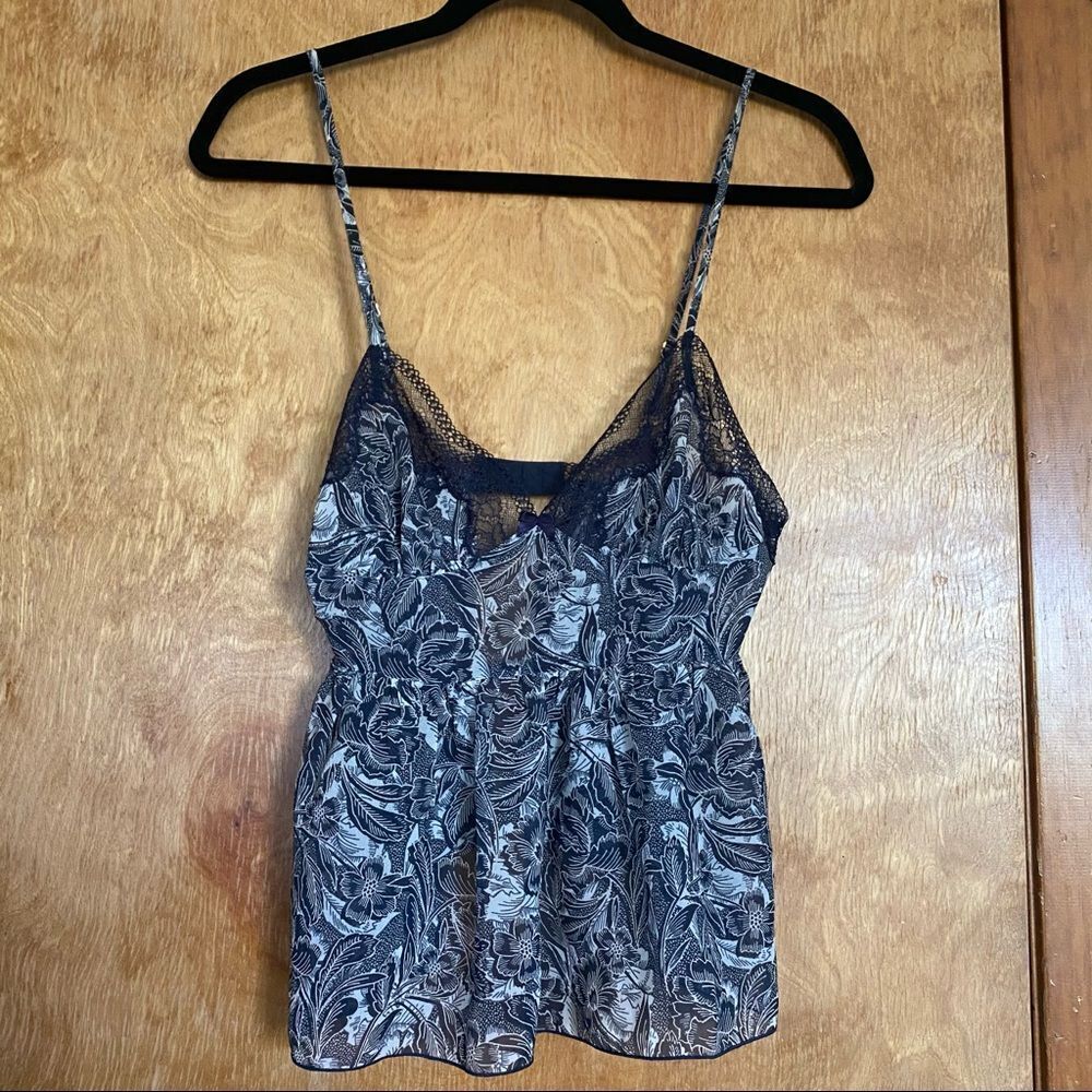 Open Back blue paisley Lingerie babydoll Top
